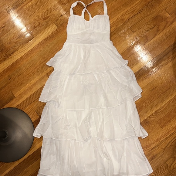 Abercrombie & Fitch Tiered Lace-Up Maxi Dress - Picture 3 of 10